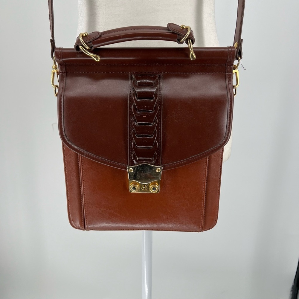 Vintage leather‎ shoulder bag, purse Two toned *flaw*